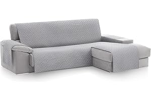 TEXTIL-HOME Textilhome - Pokrowiec na szezlong CIRCUS GEO, pokrowiec na sofę po Dobrze stronie. Rozmiar -200cm. Kolor Szary (WIDOK Z PRZODU). Chroń sofę przed zwierzętami.