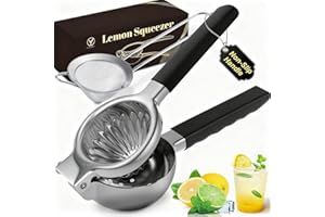 YXT&BEYOND Premium Groß Zitronenpresse Manuell, 8,5 cm Limettenpresse Zitruspresse Edelstahl, Zitruspresse Handpresse, Schweres Saftpresse Manuell für Bar, Küche, Restaurant, Spülmaschinenfest