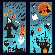 137-teilige Halloween-Fensteraufkleber – Geister, Kürbisse, Spinnen – Doppelseitig, Ablösbar & Mega Gruselig!