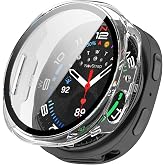 NovStrap Samsung Galaxy Watch 8 40mm ile Uyumlu Kasa ve Cam Ekran Koruyucu ŞEFFAF