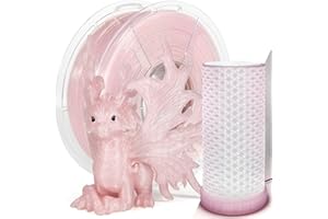 IEMAI Glitter Clear PLA Filament 1.75mm, High Light Transmittance Clear 3D Printer Filament, Sparkling Shiny Galaxy Transparent PLA Filament 1kg(2.2lbs) Spool, Clear Cherry Blossom Pink