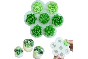‎JDH SILICONE 7 Sukkulenten Silikonformen Kerzenform Gießformen silicona 3D para fondant Epoxidharz Formen Molds für die Herstellung von handgefertigten Duftkerzen,Seifen,Schokolade,Gips Harzhandwerk