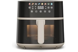 Tognana Iridea, Friggitrice ad aria 6L, doppia resistenza, display digitale, timer, 80-200°C, finestra, 1700W, Champagne