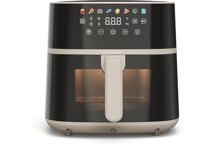 Tognana Iridea 6L Double Resistance Air Fryer Digital Display Timer 80-200°C Window 1700W Champagne