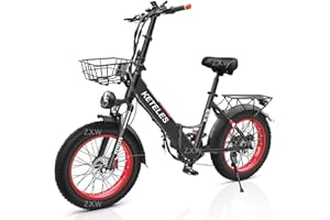 KETELES E-Bike Klapprad 20 Zoll Elektrofahrrad, 48V/250W Motor, 17.5Ah Akku, Hydraulic Disc Brake, Faltbares City E Bike mit 4.0" Fettreifen, für Erwachsene, Herren Damen.