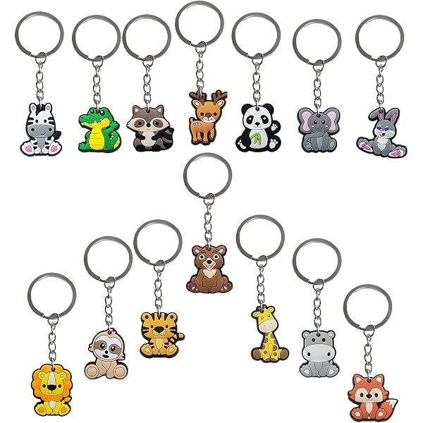 30 Porte-clés Animaux Forêt En Silicone - Renard, Panda, Girafe... Cadeaux Pour Enfants, Fêtes Ou Goodies