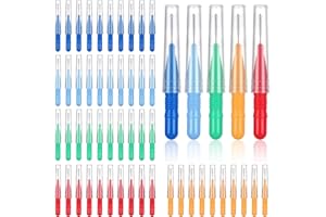 Obidodi 50 Pieces Interdental Brush, Soft Toothpicks Tooth Flossing Head, Oral Dental Hygiene Brush, Mini Tooth Cleaning Tool for Cleaning Gaps Between Teeth