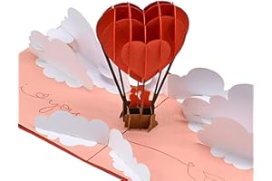 CUT POPUP.COM CUTPOPUP Pop Up Anniversary Card, Air Balloon Couple Kissing Birthday Card For Her Wife Girlfriend- Perfect Details, Full Of Love And Happiness- Great Choice On Valentine’s Day, Anniversary