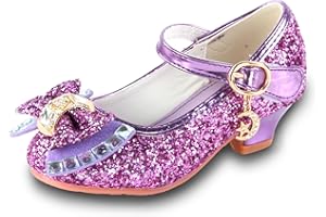 M MUNCASO Mary Jane Princess Shoes with Shiny Bow,Glitter Girls Party Shoes, Flower Girl Shoes for Banquets, Birthday Parties,Cosplay Dance Shoes Princess Fancy Dress Up Shoes