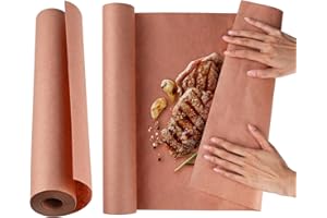 ASSRECT Butcher Paper for Smoking Meat, 40cm x 30m Disposable Pink Butcher Paper, Food Grade Kraft Paper for Grill, Smoker, Fish Meat, Meat Packaging, Perfect Cooking of Juicy