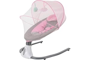 Transat Bébé Électrique Avec 4 Amplitudes De Vibrations Balançoire Bébé Électrique Pour Bébé De 0 à 12 Mois Rose Avec Télécommande