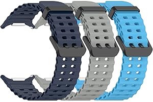 Gheper 3 Pack Bands Compatible with Samsung Galaxy Watch Ultra 47mm [2024] Wristband Soft Silicone Sport Strap Replacement for Galaxy Watch Ultra 47mm Smartwatch Accessory Women Men