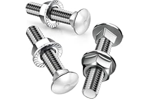 SWTYExt 25 Pezzi Bulloni Testa Tonda M6X60mm Viti a Testa Piatta con Dadi a Flangia M6 DIN 6923 Viti per Cerniere Costruzione Macchine Industriali e Decorazione Domestica