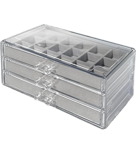 Vitrine En Pierre Précieuse 54 Compartiments, 3 Tiroirs Pour Jupes