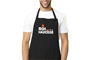 Kiribou Tablier de Cuisine Drôle « Roi de la Saucisse » - Cadeau Pour Les Maîtres du Barbecue