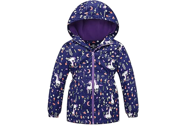 SXSHUN Barn flickor softshell jacka med fleecefoder övergångsjacka tryck vandringsjacka utomhusjacka varm vindtät andas vår höst
