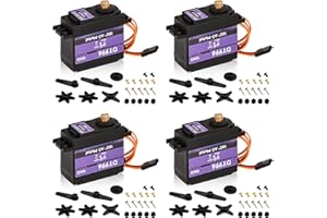 HEEMOL 15kg Servo digitale con ingranaggio in metallo ad alta coppia Servomotore RC, 6V, 180°, per auto RC 1/10 1/8 aerei barca robot elicottero[4PCS]