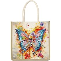 Borsa per la Spesa Riutilizzabile DIY Diamond Painting Borsa Tote con Manici Borsa di Tela Donna Borsa Shopper Borsa a Tracolla Donna (Ragazza e gatto