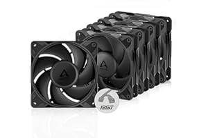 ARCTIC P12 Pro PST (5 Stück) - Leistungsstarker Premium PC Lüfter, 120 mm PWM Case Fan mit Y-Kabelsplitter, Gehäuselüfter, 600–3000 rpm, 0 rpm <5% PWM, Hydrodynamisches Gleitlager, 4-Pin - Schwarz
