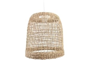 Lussiol - Luminaire Cuzco, lustre au look bohème, naturel, hygge - lampe suspendue en rotin tressé naturel, câble blanc, douille E27, Ø 30 cm - possibilité ampoule LED -