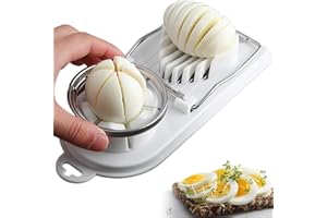 Omlalayi Coupe Oeuf,Coupe Oeufs Durs,Coupe Oeuf 2 En 1,Coupe-Oeufs En Acier Inoxydable,Coupe-Oeufs Universel,304 Outil de Coupe D'œufs Utilisé pour Couper Les Oeufs, Les Bananes et Les Fraises, Blanc