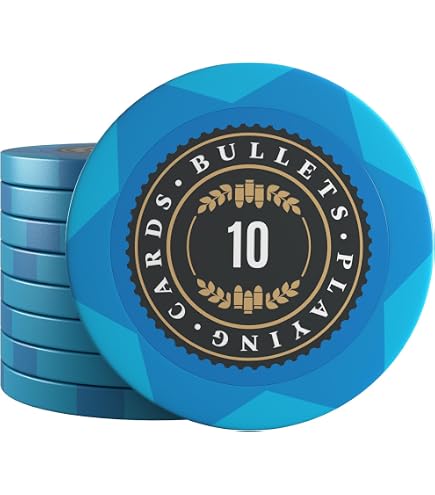 Bullets – Lot De 25 Jetons De Poker En Plastique, Diamètre 4 Cm, Poids 11,5 G, Valeur 1000, Idéal Pour Casino Et Soirées