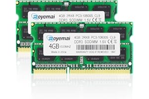 D DUOMEIQI DDR3 1333 MHz SODIMM Kit de RAM 8 Go (2x4 Go) PC3-10600S 2Rx8 PC3 10600 204 Broches 1,5 V Mémoire pour Ordinateur Portable