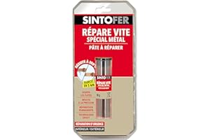 SINTO Répare Vite Spécial Métal - 60g - Répare, Rebouche, Assemble et Soude - Pratique - Prise Ultra Rapide - Compatible Toutes Finitions Petit Neutre