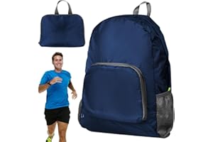 SIMDAO Foldable Backpack Lightweight, Waterproof Small Fishing Rucksack Packable Daypack for Travelling, Durable Ultralight Packable Practical Gifts Walking Backpack for Women Men Outdoor Camping (Navy)