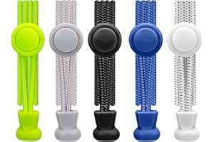 AIXMEET 5 Paar Elastische Schnürsenkel Ohne Binden, 100CM Sport Schnürsenkel mit Schnellverschluss, Gummi Schnürsenkel für Kinder, ältere Menschen, Läufer