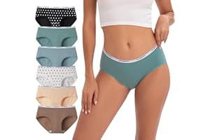 INNERSY Mutande Donna Cotone Slip a Vita Media Intimo Sportivo Culotte Comode Pacco da 6