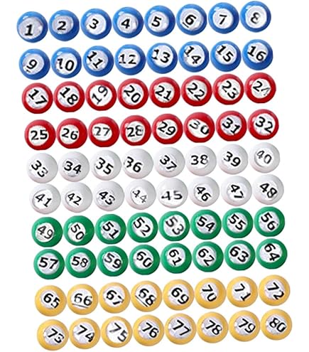TOPBATHY 60pièces Numérotées Plastique Pour Loterie Et Jeux De Divertissement Colorées Pour Événements Et Collecte De Fonds