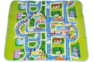 TWSXXN Tapis Voiture, Tapis Chambre Enfant pour Garçon et Fille Faciles à Prendre Soin, au Motif de la Maison, Les Chiffres, Voiture, 160 x 130 cm