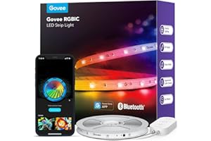 Govee Striscia LED 5M, RGBIC LED Strisce con Controllo a Segmenti, Sincronizzazione Musicale, 64 Modalità Scena, Controllabile tramite App, Cambio Colore, per Casa e Camera da Letto