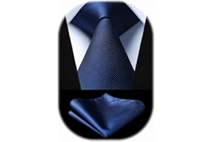 Enlision Corbata de color liso y corbata cuadrada de bolsillo para hombres