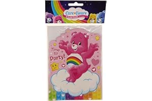 4UCARDS Care Bear Party Invitations - Pack of 6 Die Cut Cards with Envelopes