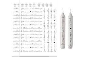 ALLAVA 2 Stück Kerzentattoos Weihnachten A4, Kerzentatoo Weihnachten, Wasserschiebefolie Kerzen, Kerzensticker Kerzenfolie für Kerze Tasse DIY Geschenk, Kerzen Dekorieren, Kerzensprüche (D)