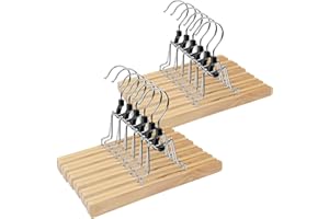 Dunkwckore 8 Stück Hosenbügel Klemmbügel, Kleiderbügel Holz, Rockbügel, Holzkleiderbügel, Hosenkleiderbügel, Kleiderbügel Röcke, Hosenspanner, Klemmbügel, Bügel für Hosen, Bügel Holz, Holzbügel Natur