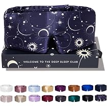 Masque De Nuit Drowsy En Soie Matelassée Lavander Haze - Sommeil Profond 100% Occultant, Confort Luxe Pour Peau Et Cheveux