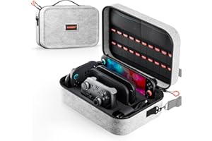 ZOZOVR Switch 2 Etui na Nintendo Switch 2 (2025), Twarde etui z pełną ochroną podróżną, 20 gniazd do gier, duża torba przeciwpyłowa na Switch 2 akcesoria