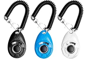 FadyDail 3 Pack Hundetraining Clicker mit Handschlaufe, Pet Clicker für Welpen Training, Pet Training Striker für Welpen Vogel Pferd Tiere (3 Farben)