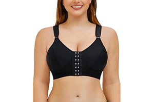 BRABIC Women Front Closure Post Surgery Everyday Bras for Mastectomy Support Wirefree Padded