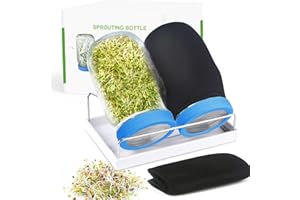 TEDOLATE Sprossen Keimglas, Sprouting Jar zum Sprossen Züchten Sprossenzucht, Sprossenglas Keimglas Set, Keimglas für Sprossen Zucht, Keimschale, Microgreens (Blau)