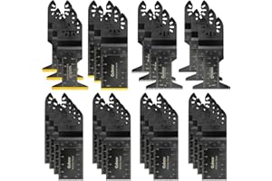 AOZZY 28Pcs Lames de Scie Oscillantes, 6 lames de scie oscillante en titane, Coffret des Accessoires d'Outil Multifonction Oscillant, Lame de Scie Universelle pour Dremel, Bosch,Dewalt, etc