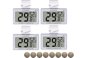 GXSTWU Digital Reptile Hygrometer Thermometer LCD Display, Temperature Humidity Meter Gauge for Reptile Tanks, Terrariums, Vivarium (4 packs)