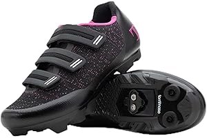 Tommaso Pista All Purpose Ready to Ride Indoor Cycling Shoes Women Bundle - Comfortable, Breathable Spin Shoes Women Indoor Cycling Cleats - Look Delta & SPD Compatible