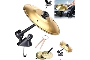 ARONRAVE Car Cymbals Auto Schlagzeug Auto Crash Beckens Auto Trommel Lüftungsschlitz Mini Beckens Schlagzeug Auto für Musikliebhaber Alle Arten Von Fahrzeugen(Gold)