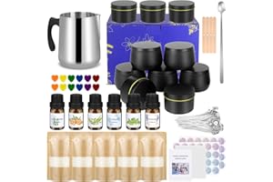 Supersun Kerzen Selber Machen Set für Erwachsene Kinder DIY Kerzenherstellung Kit Duftkerzen Gießen Set Geschenke 625g Bienenwachs 6 Duftöl 12 Farbblöcken 10 Kerzendosen Dochte Rührlöffel