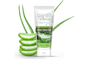 Gel d'Aloe Vera Bio Pur Davis Finest 200 ml, Visage, Cheveux, Corps, Rafraîchissant, Apaisant, Après-soleil, Après-rasage, Peau sèche, Hydratant, Végétalien