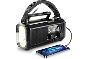 LEATON Emergency Radio, 10000mAh/37000mWh NOAA Weather Radio, Solar Hand Crank Radio with AM/FM, Flashlight & Reading Light, Rechargeable Battery,SOS Alarm, Cell Phone Charger for Indoor Outdoor Emergency